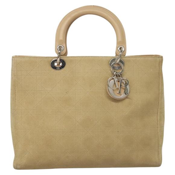 Dior Lady Dior Beige Suede handbag - Picture 1 of 10